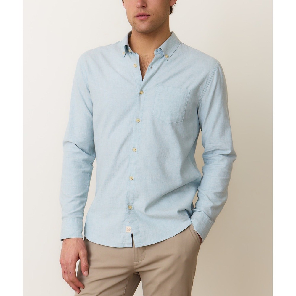 Marine Layer California Oxford Shirt Grey Mist XL New With Tags‎